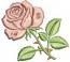 Pink Rose Machine Embroidery Design, Small Flower Cap and Hat Embroidery File, Mini Botanical Rose Digital File  