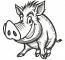 Wild Boar Machine Embroidery Design, Cartoon Animal Embroidery File  