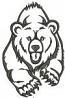 Grizzly Bear Machine Embroidery Design, Wild Animal Outline Pattern 