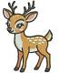 Cute Young Fawn Machine Embroidery Design, Little Deer Forest Animal Pattern
