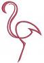 lamingo Machine Embroidery Design, Elegant Pink Bird Line Art Digital File  