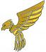 Flying Eagle Machine Embroidery Design, Blue Heraldic Bird Digital File  