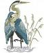 A Couple of Herons Machine Embroidery Design, Great Blue Heron Pair Digital File  