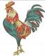 Rooster Machine Embroidery Design, Colorful Country Cockerel Digital File