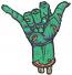 Zombie Shaka Hand Machine Embroidery Design, Severed Hang Loose Digital File  