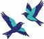 Two Flying Bluebirds Machine Embroidery Design, Pair of Blue Birds Digital File  