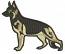 German Shepherd Machine Embroidery Design, Full Body Standing Shepherd Dog Digital File  