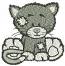 Sad Kitty Machine Embroidery Design, Cute Patchwork Kitten Digital File 