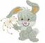Cute Bunny with Sparkler Machine Embroidery Design, Christmas New Year Rabbit Digital File  