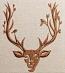 Deer Antlers with Birds Machine Embroidery Design, Woodland Animal Stag Digital File  
