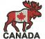 Canada Moose Flag Machine Embroidery Design, Canadian Wildlife Elk Digital File 