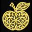 Gold Lacy Apples 12 Machine Embroidery Designs 4x4