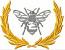 Laurel wreath and French Bee Machine Embroidery design