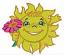 Fun sun and red flower  Machine Embroidery design 