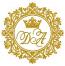 Floral ornament  frame and crown Machine Embroidery Design, letters not included  