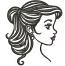 Girl Princess Head Silhouette Machine embroidery design   instantly download 