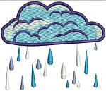 Cloud and Rain Machine Embroidery Design 