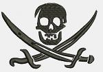 Jolly Roger Pirate Skull and Swords Machine Embroidery Design, Cutlass Digital File  