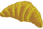 Realistic Croissant Machine Embroidery Design, Bakery Food Embroidery Pattern for Kitchen and Textile Projects