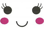 Doll face machine embroidery design 
