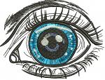 Realistic Eye / dolls eyes Machine Embroidery Design, Instant Download 