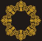 Baroque open round place for monogram or name  Machine Embroidery Designs, instantly download 
