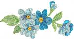 Bouquet of Blue and Light Blue Wildflowers  Machine Embroidery Design, Instant Download