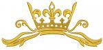 Crown with horizontal flower pattern machine embroidery design  