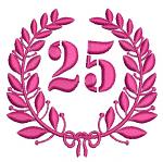 Laurel Wreath 25th Anniversary Machine Embroidery Design 