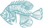 Fish skeleton embroidery design 
