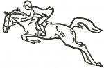 Jumping Horse Rider Line Art Machine Embroidery Design, Equestrian Show Jumping Digital File  