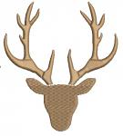 Deer Head Silhouette with Antlers Machine Embroidery Design 
