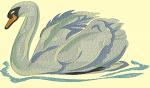 Swan on Water Machine Embroidery Design, Graceful Waterfowl Digital File  