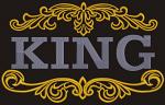 Regal King Inscription with Baroque Ornament Machine Embroidery Design 