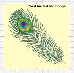 Peacock Feather Machine Embroidery Design 