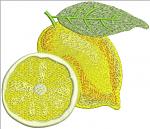 Two Yellow Lemons with Green Leaf Machine Embroidery Design17102025