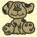 Beige puppy Machine embroidery design 