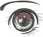 Anime eye girl machine embroidery design 