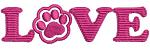 LOVE Paw Print Cat Dog Machine Embroidery Design 