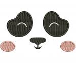 Panda Face, Eyes and Nose Machine Embroidery Design 