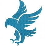 Flying eagle machine embroidery design 
