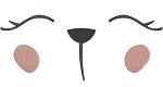 Muzzle with closed eyes for dolls or clothing machine embroidery design 