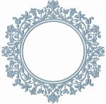 Circular Floral Ornament Frame Machine Embroidery Design 