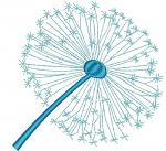 Dandelion Blowball Machine Embroidery Design Fluffy Flower 3 Sizes 