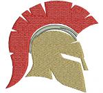 Antique Roman Greek Helmet Machine Embroidery Design  