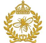 Laurel with Bee and Bow Machine Embroidery Design
