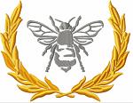 Laurel wreath and French Bee Machine Embroidery design