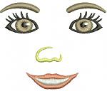 Doll Face Machine Embroidery Design 