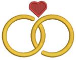 Wedding Rings Machine Embroidery Design Instant Download 