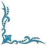 Curls Corner and Curls Border. Machine Embroidery Designs, Instant Download  